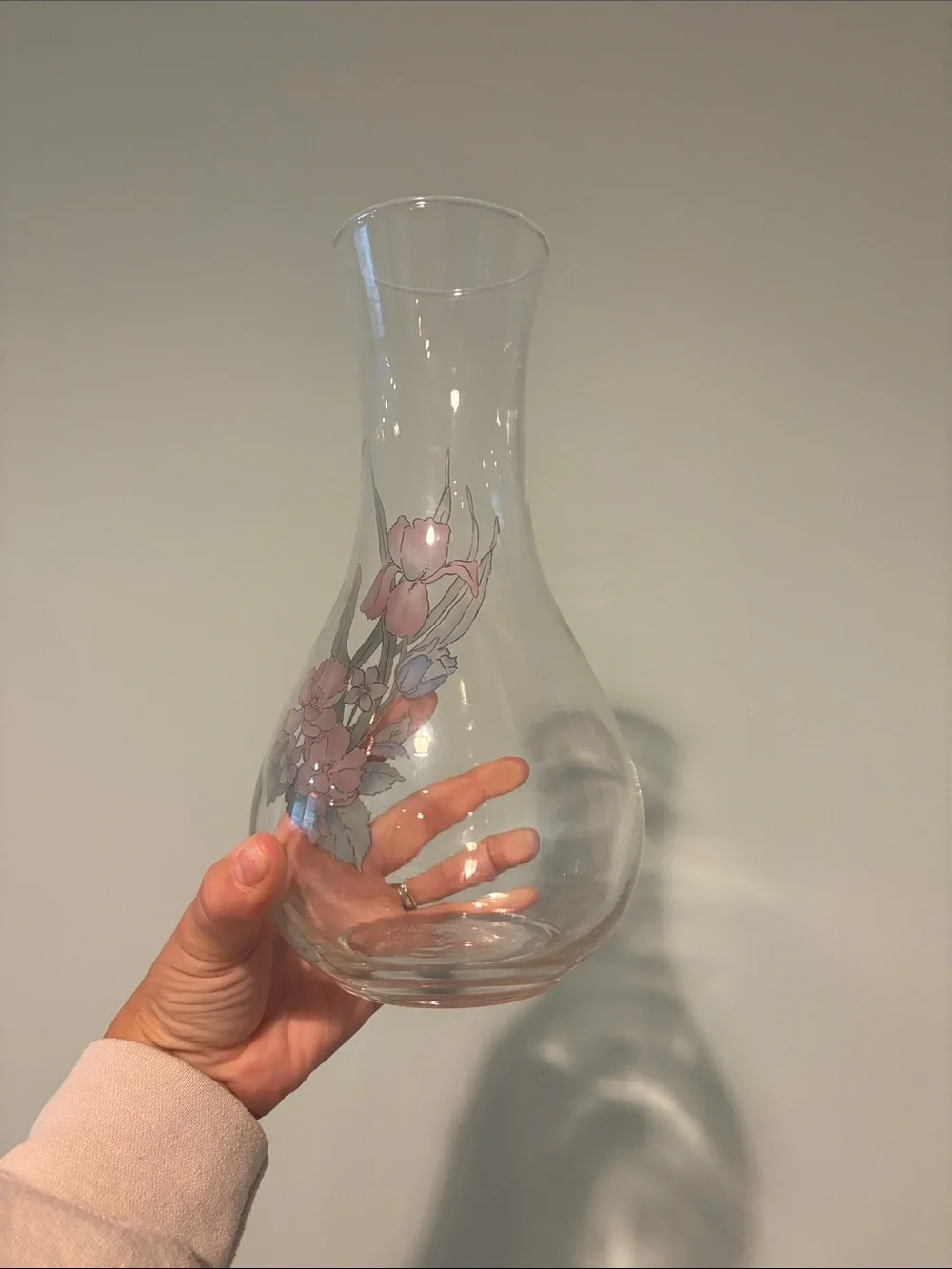 vintage Libbey clear glass floral vase 🌸